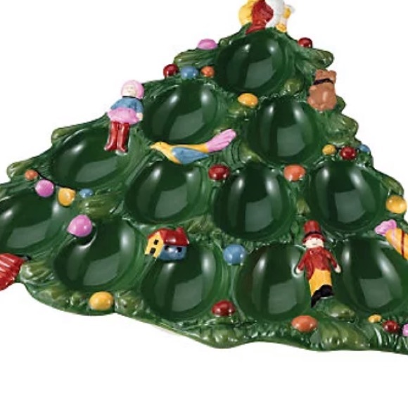 Spode Green Christmas Tree Egg Plate - Picture 5 of 5